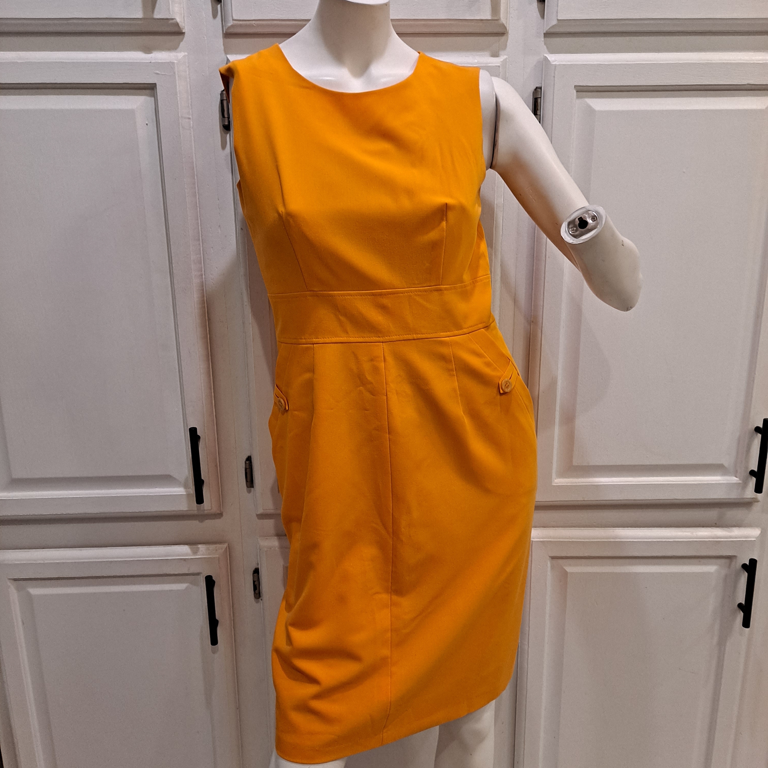 Harve Benard Bright Orange Midi Sheath Dress